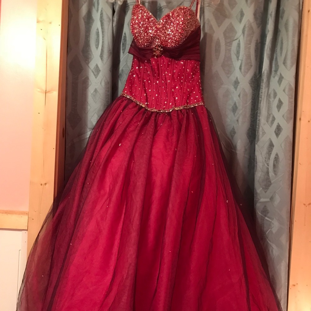 Hot pink prom dress